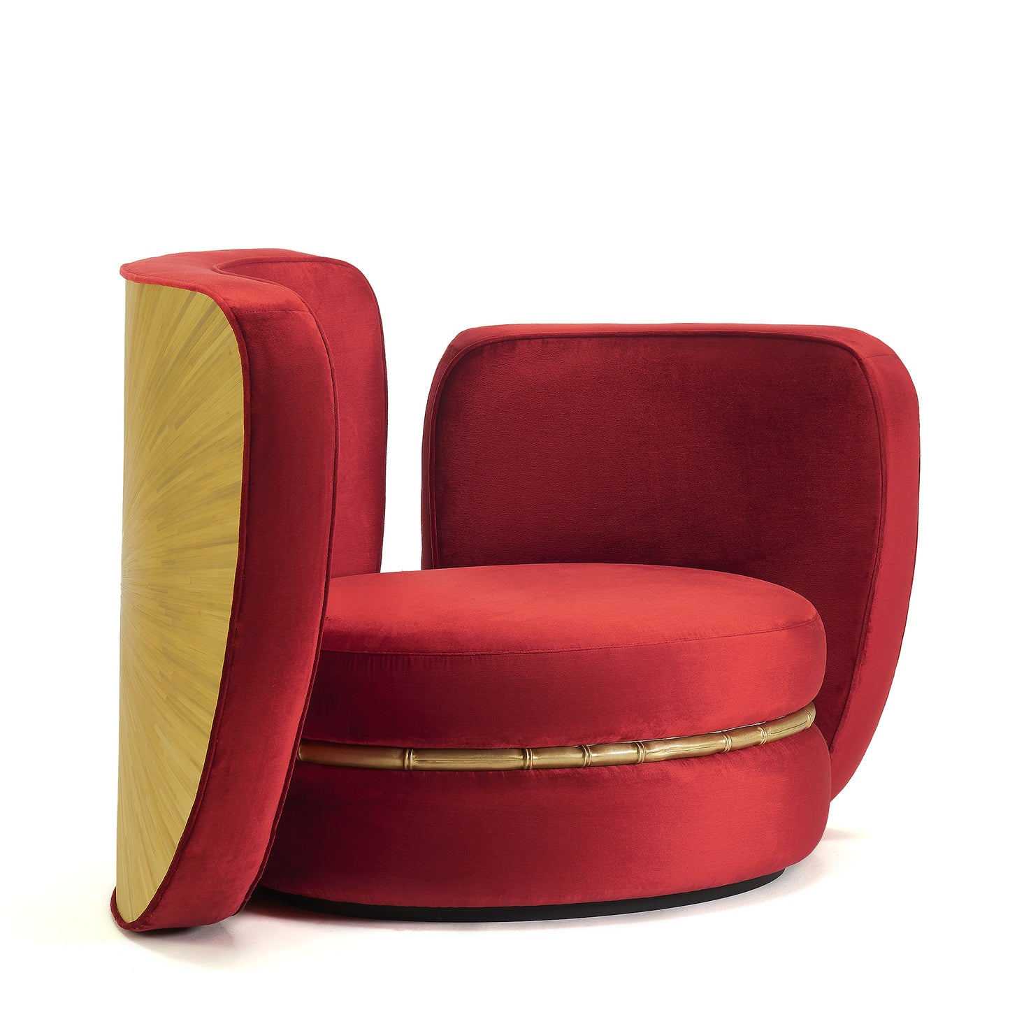 Anfratto Armchair Red Velvet - Daya Collection