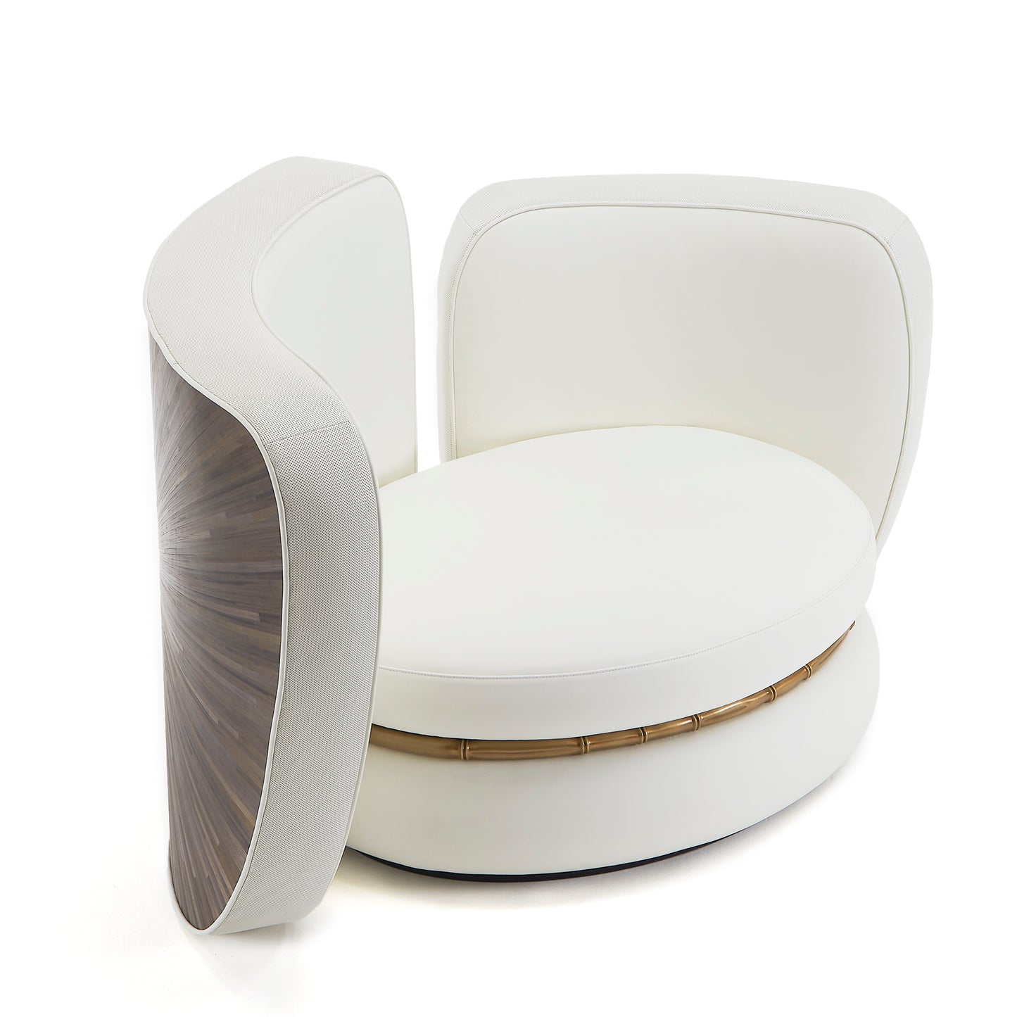 Anfratto Armchair White Leather - Daya Collection