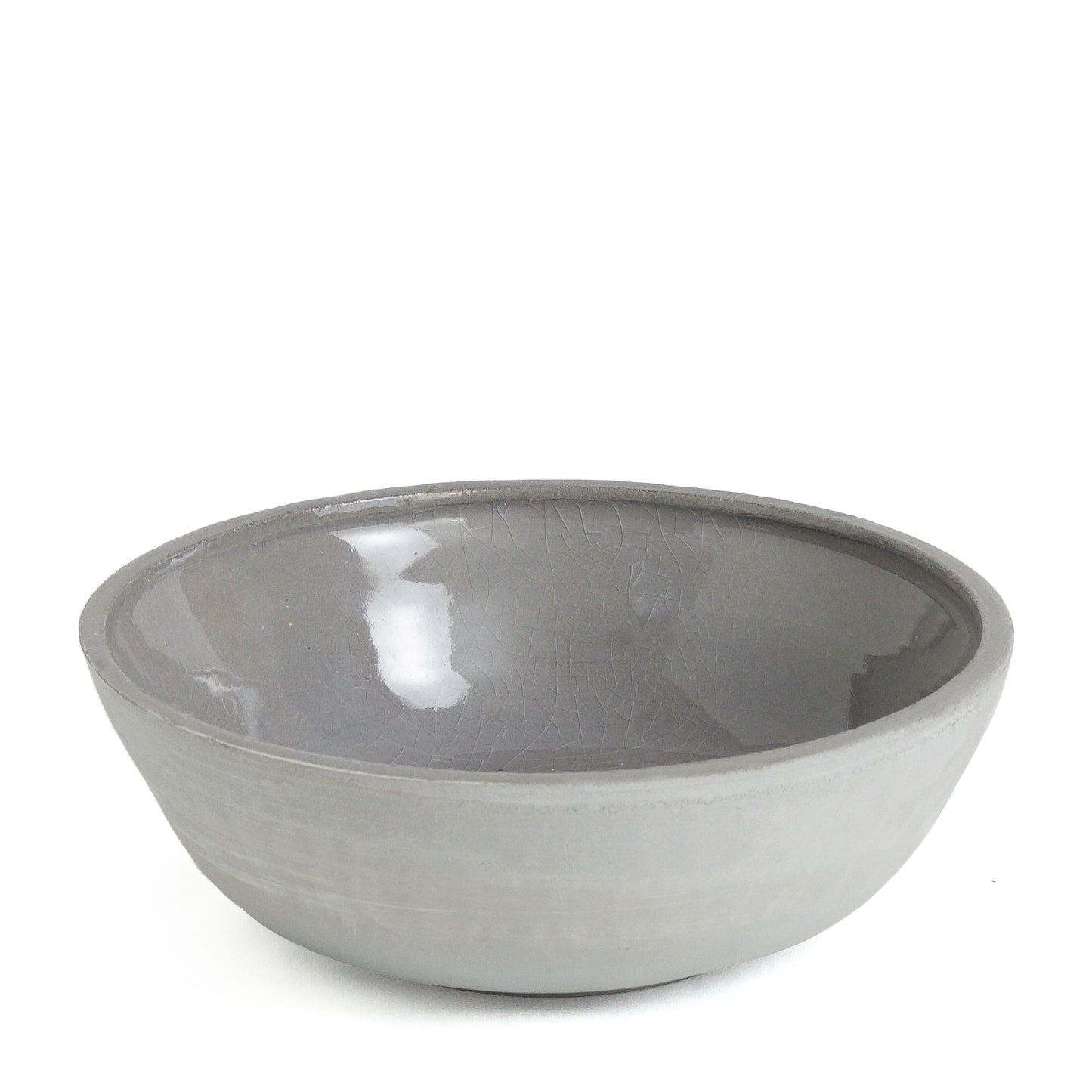 Classic Ceramic Bowl Glazed Inside and Rought Outside