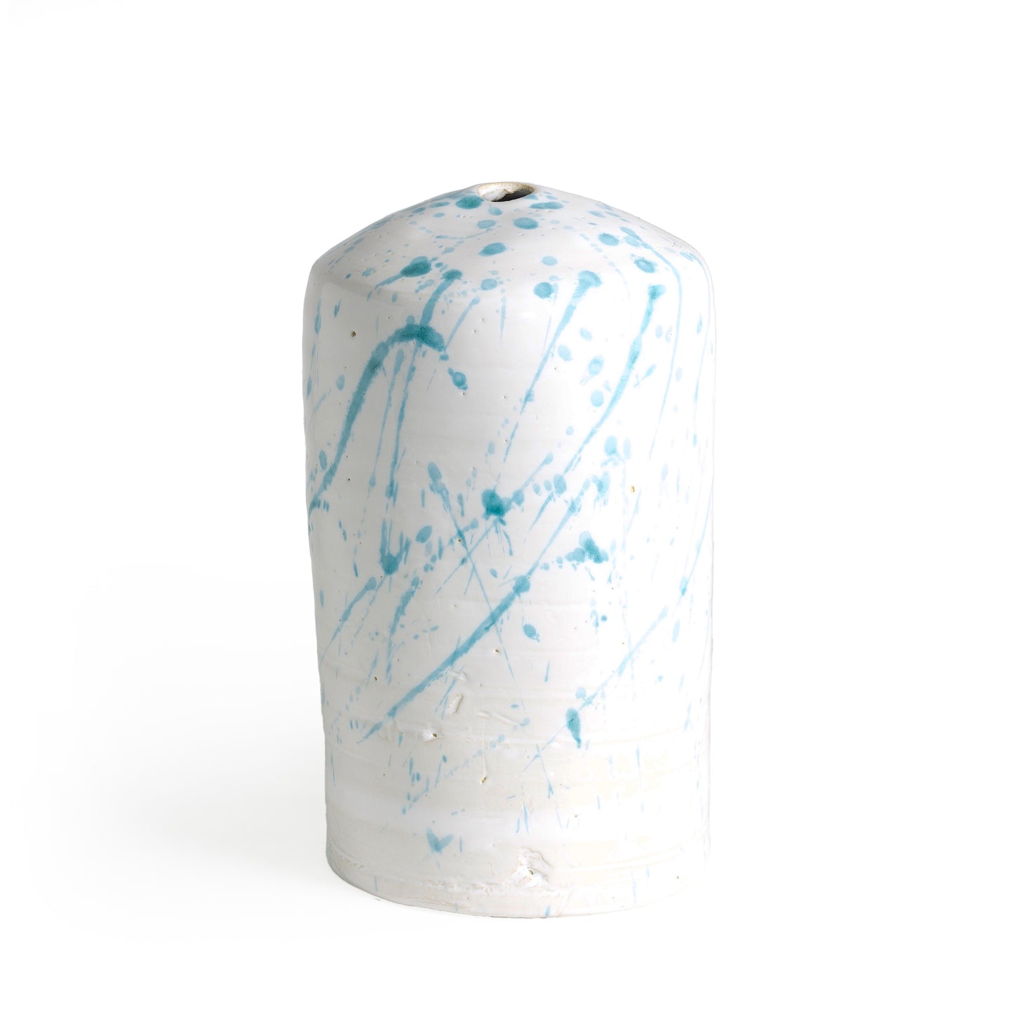 Modern Matera White and Blue Vase Original Ceramic DUO