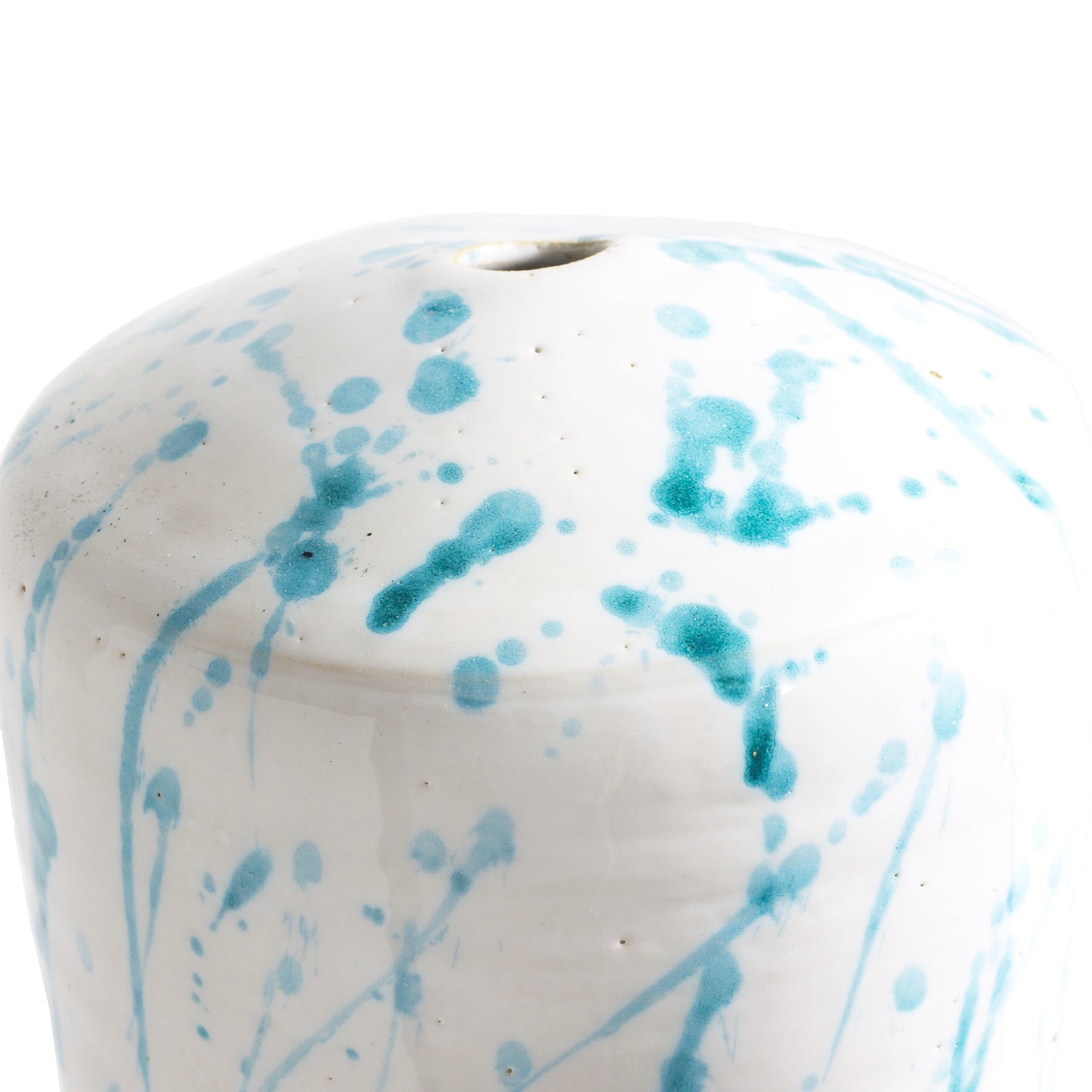 Modern Matera White and Blue Vase Original Ceramic DUO