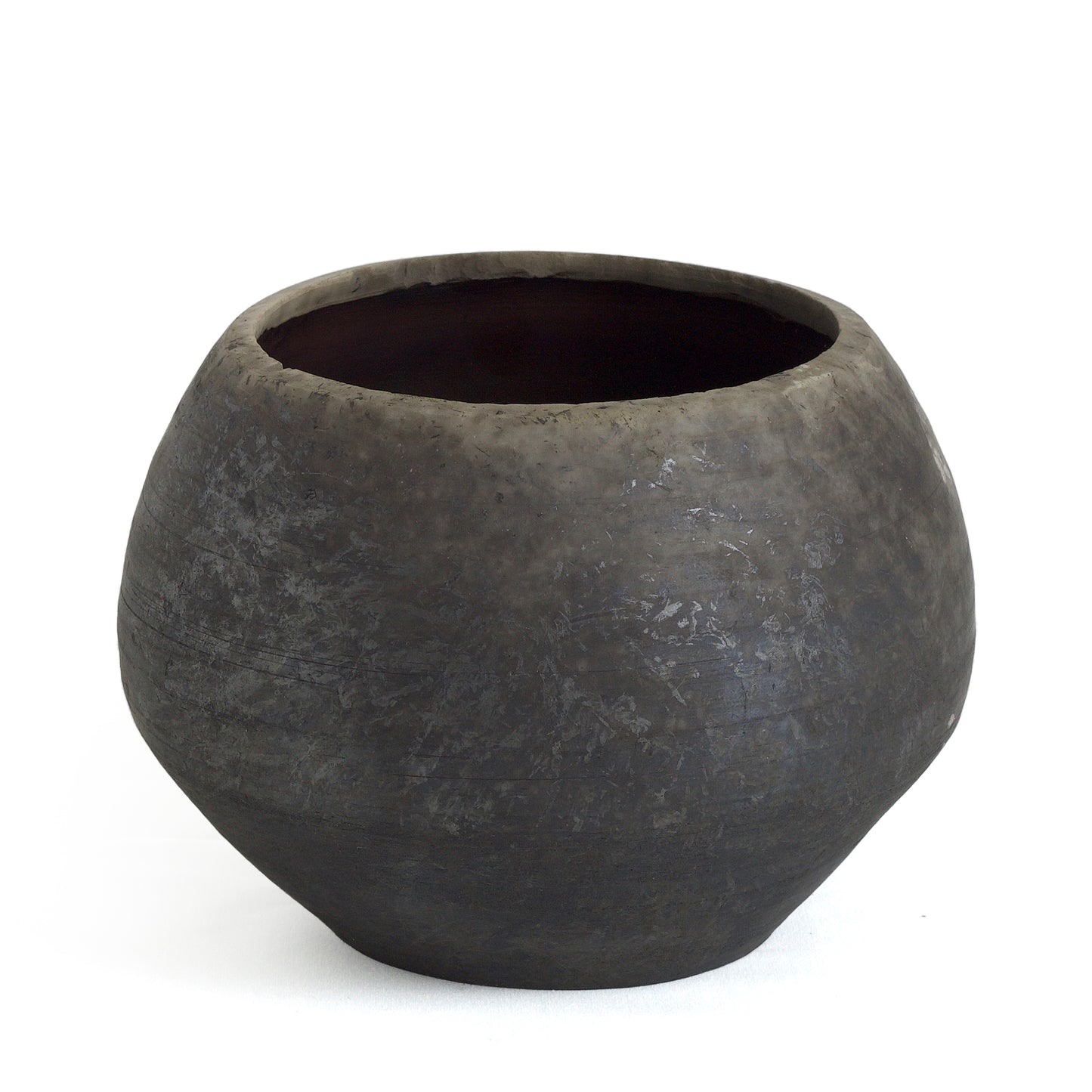 Modern Smooth Vase Raku Ceramic Black