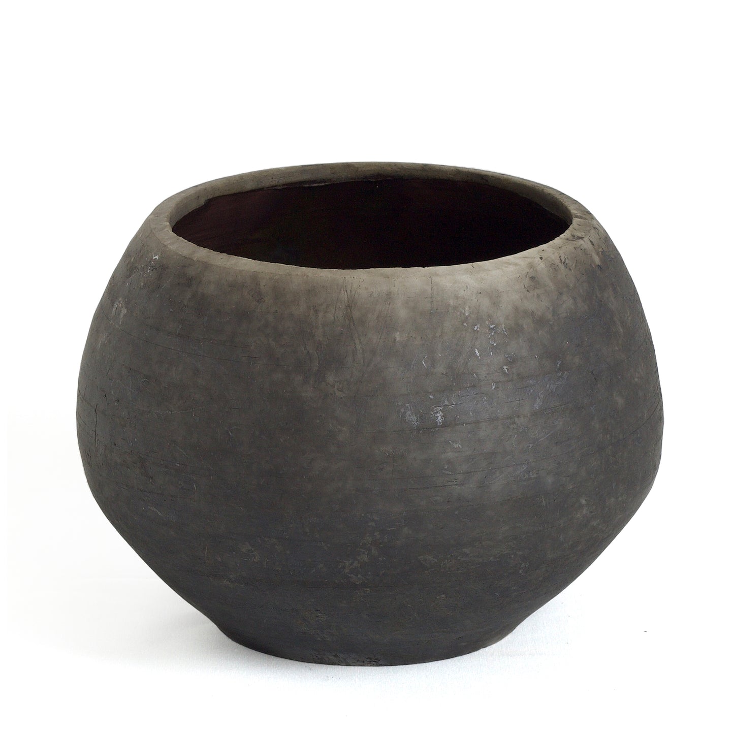 Modern Smooth Vase Raku Ceramic Black