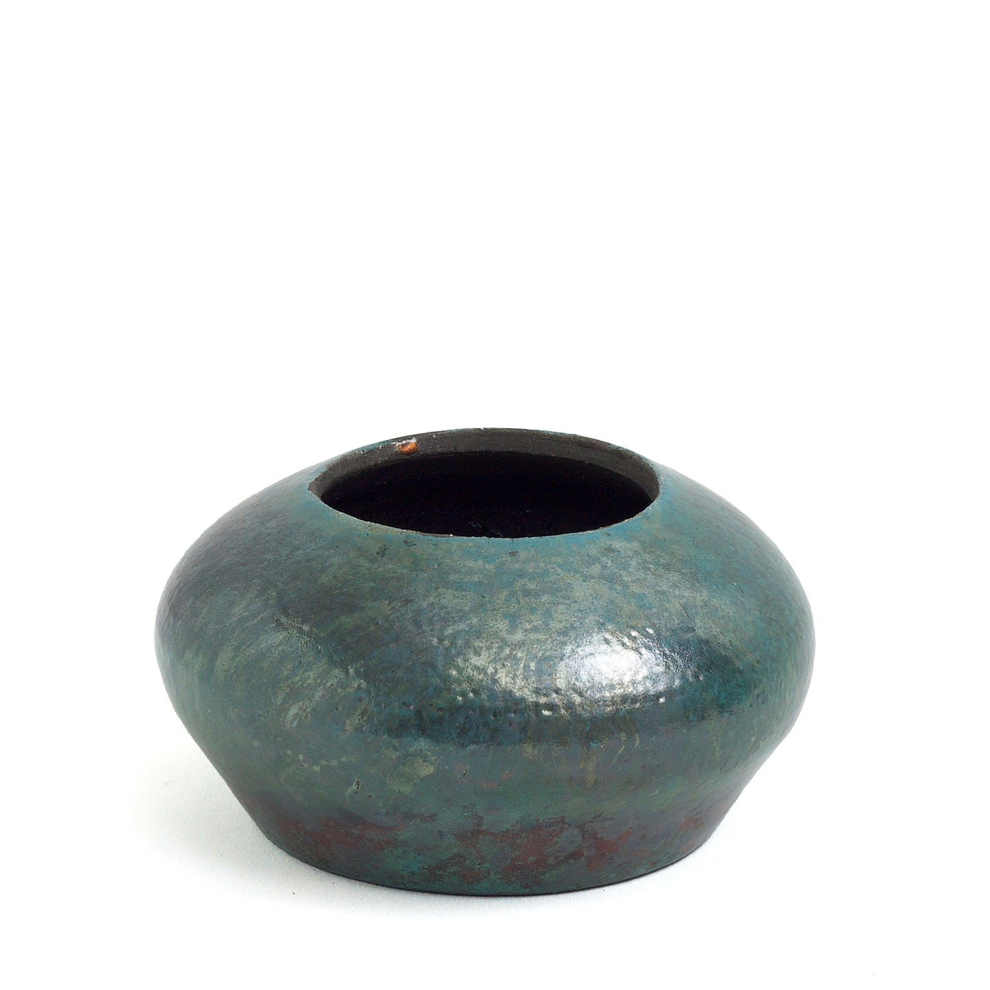 Japanese Modern Body Bowls Raku Ceramic Green Red Black Metal