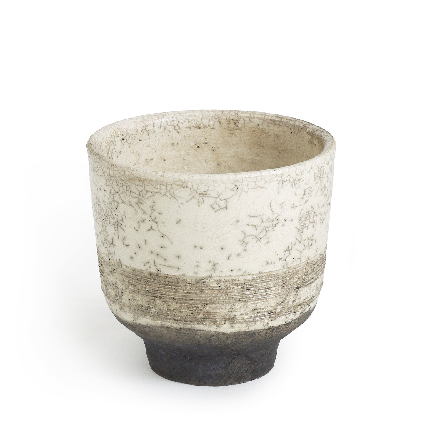 Japanese Komorebi Scented Candle Cup Black Base Raku Crackle