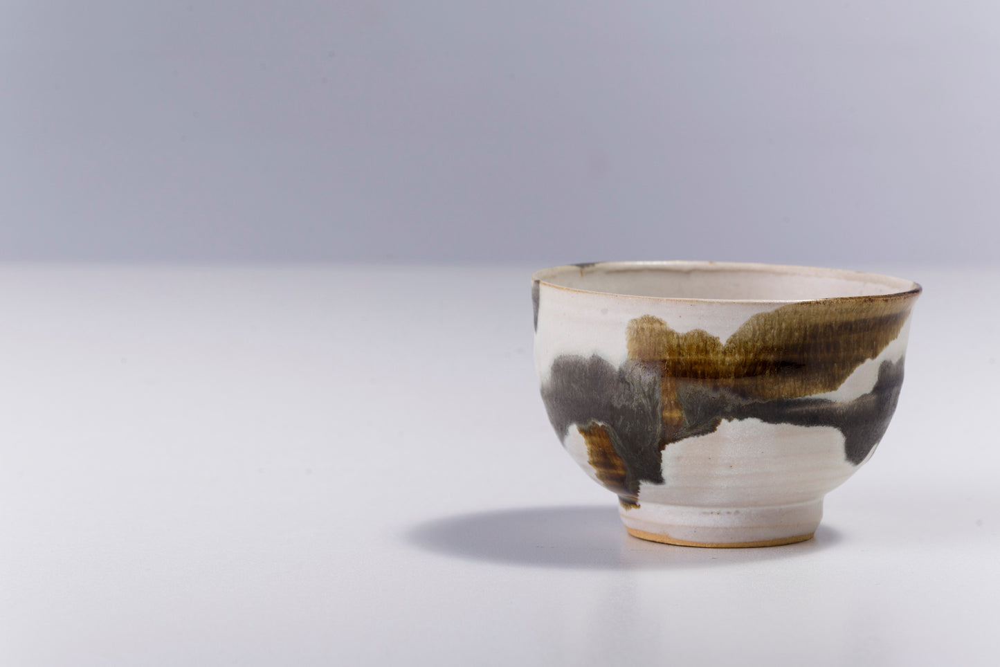 Japanese Cloud Tea Cups Raku Ceramic Natural Green Gold
